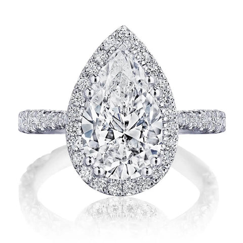 Tacori RoyalT Platinum 3/4 Way Pear Bloom Engagement Ring HT2670PS12X75