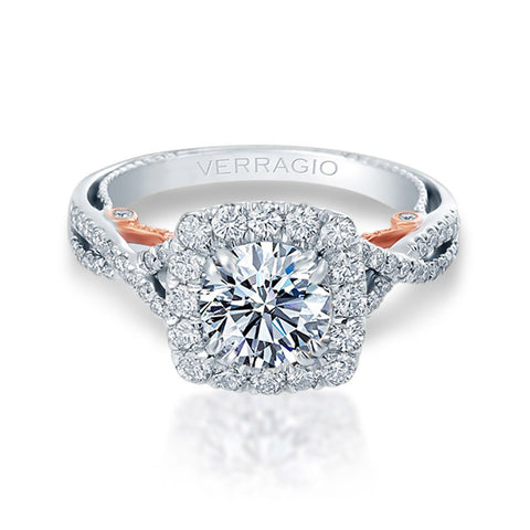 Verragio 18K White & Rose Gold Cushion Engagement Ring INSIGNIA-7086CU-TT