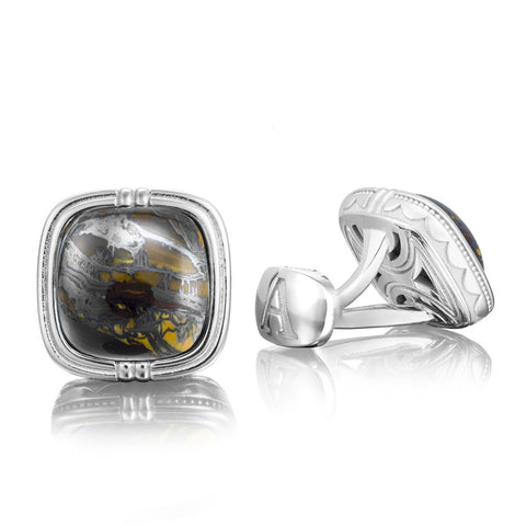 Tacori Cushion Cabochon Cuff Links featuring Tiger Iron MCL10039-B1