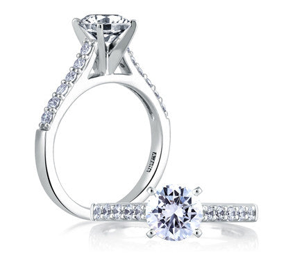 A.JAFFE Cathedral Classic Platinum Engagement Ring ME1353 / 30