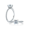 A.JAFFE 18K White Gold Classic Micro Pavé Engagement Ring ME1774/189