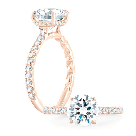 A.JAFFE 18K Rose Gold Diamond Engagement Ring ME1865Q/143
