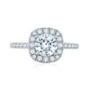 A.JAFFE Round Center with Cushion Halo Engagement Ring ME2202Q/157