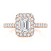 A.JAFFE 18K Rose Gold Emerald Cut Pirouette Engagement Ring ME2265Q/141