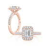 A.JAFFE 18K Rose Gold Emerald Cut Pirouette Engagement Ring ME2265Q/141