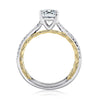 A.JAFFE Split Shank Two Tone Round Cut Diamond Engagement Ring MECRD2353Q/127