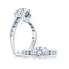 A.JAFFE 18K White Gold Signature Diamond Engagement Ring MES090/198