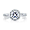 A.JAFFE 18K White Gold Halo Set Shared Prong Engagement Ring MES168/26