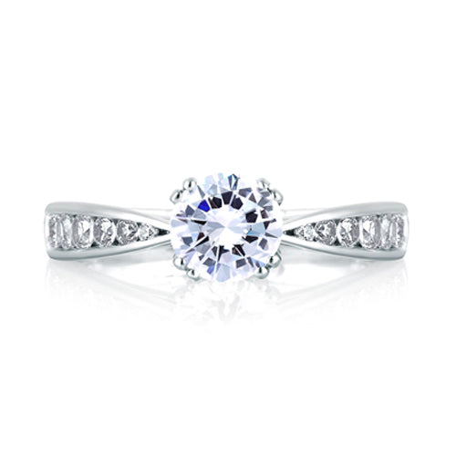 A.JAFFE Classic Pinched Shank Cathedral Engagement Ring MES233/52