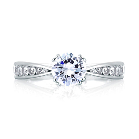 A.JAFFE Classic Pinched Shank Cathedral Engagement Ring MES233/52