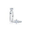 A.JAFFE 18K White Gold Six Prong Solitaire Engagement Ring MES391/100