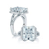 A.JAFFE Radiant Cut Halo Set Engagement Ring MES403/552
