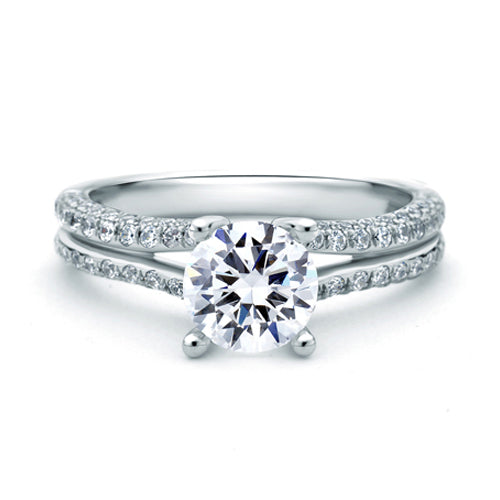 A.JAFFE Designer Single Pav̩ Split Shank Engagement Ring MES519/145