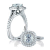 A.JAFFE Classic Double Halo Cushion Engagement Ring MES574/156