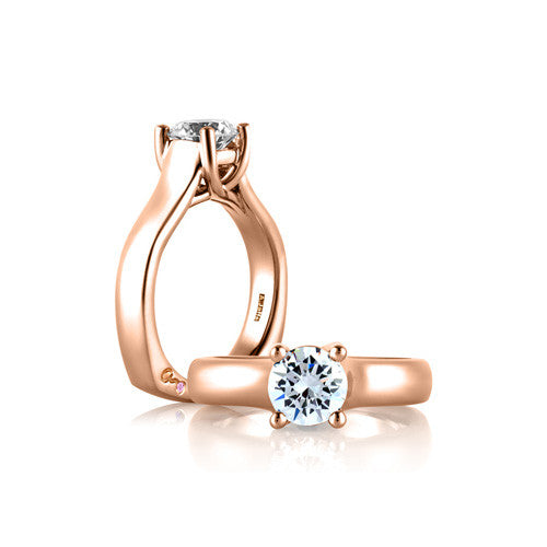 A.JAFFE Classic Pink Solitaire Engagement Ring MES582 / 100