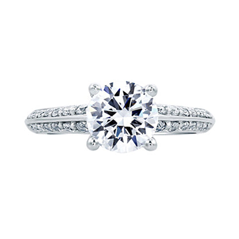 A.JAFFE Classic Round Diamond Center Solitaire Engagement Ring MES669