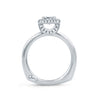 A.JAFFE Platinum Emerald Cut Delicate Pave Bridal Engagement Ring MES673