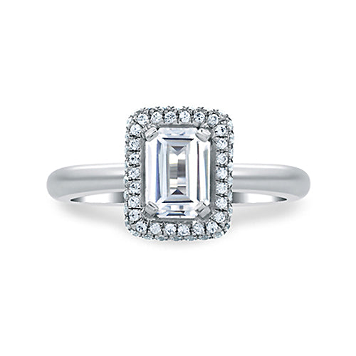 A.JAFFE Emerald Cut Delicate Pave Bridal Engagement Ring MES673/134
