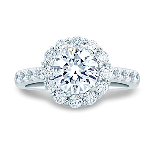 A.JAFFE Classic Round Diamond Center Halo Engagement Ring MES691/246