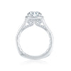 A.JAFFE Intricate Channel Set with Milgrain Detail Cushion Halo Quilted Engagement Ring MES754Q/191