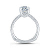 A.JAFFE Unique Floral Split Shank Four Prong Round Diamond Quilted Engagement Ring MES765Q/173