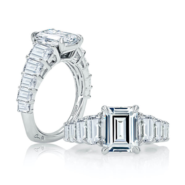 A.JAFFE Emerald Cut Diamond Flanked Engagement Ring MESEC2771/537