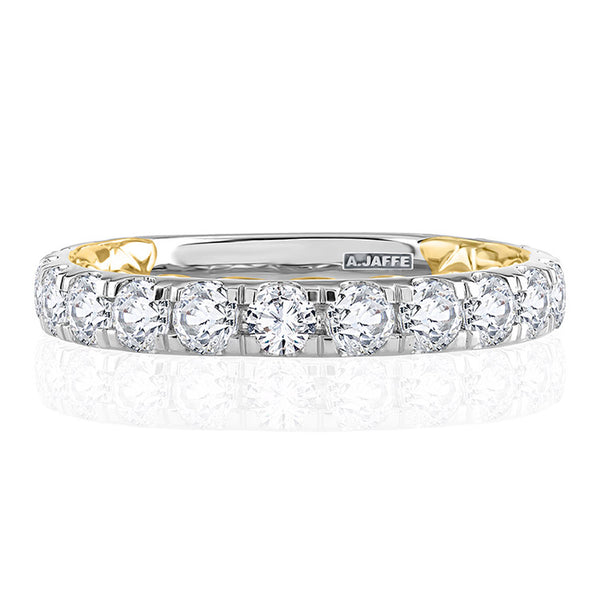 A.JAFFE Modern Two Tone Diamond Wedding Ring MRCRD2348Q/160