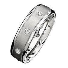 Natalie K 14K White Gold Diamond Men's Band NK13849-W