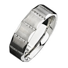 Natalie K 14K White Gold Diamond Men's Band NK13851-W