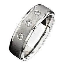 Natalie K 14K White Gold Three Stone Diamond Men's Band NK15388-W