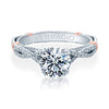 Verragio 18K White Gold Round Center Diamond Engagement Ring Parisian-105