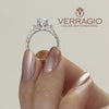 Verragio 14K White Gold Three-Stone Engagement Ring PARISIAN-124R
