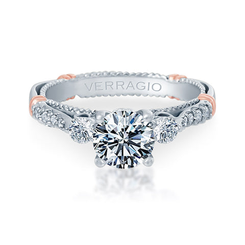 Verragio 14K White Gold Three-Stone Engagement Ring PARISIAN-124R