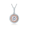 A.JAFFE Double Halo Rose Gold Diamond Pendant PD0870