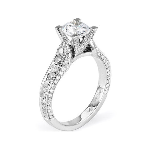 Michael M Amore 18K White Gold Diamond Engagement Ring R374-1