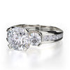 Michael M Trinity 18K White Gold Diamond Engagement Ring R429-2