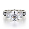 Michael M Trinity 18K White Gold Diamond Engagement Ring R429-2