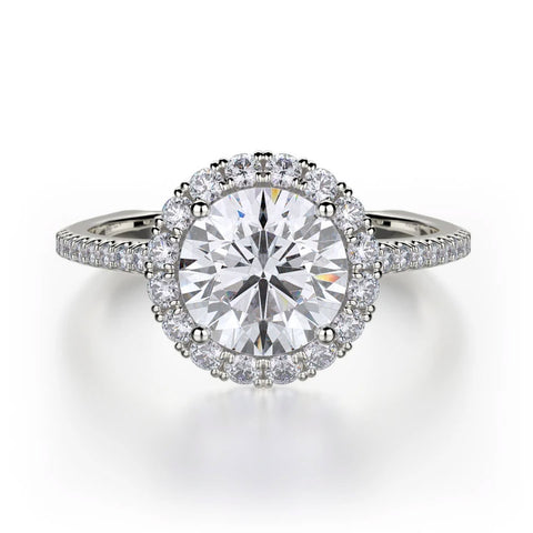 Michael M EUROPA 18K White Gold Engagement Ring R440S-1