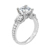 Michael M 18K White Gold Three Stone Diamond Engagement Ring R471-2