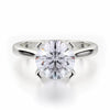 Michael M LOVE 18K White Gold Round Center Engagement Ring R514-1