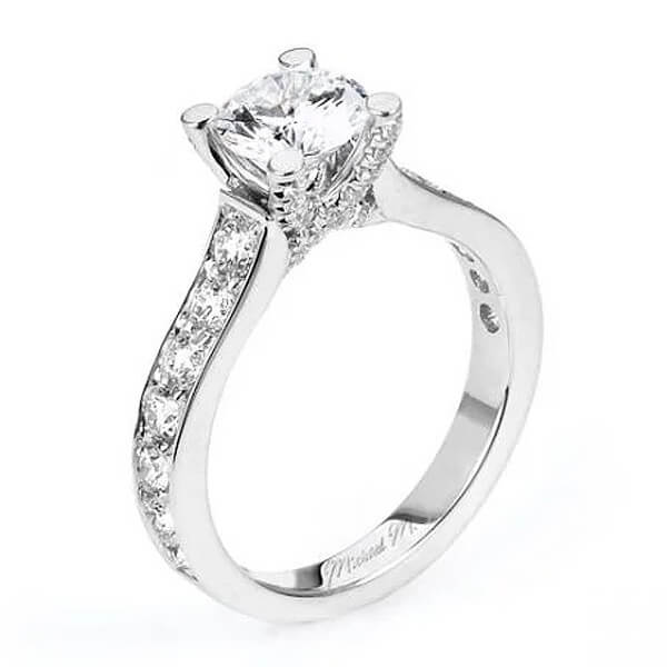 Michael M Round Center Engagement Ring R534-1