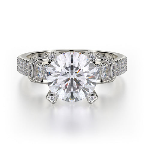 Michael M Europa 18K White Gold Diamond Engagement Ring R674-2