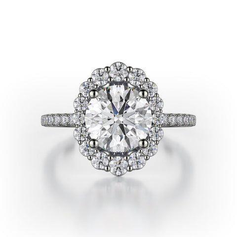 Michael M Defined Graduated Halo Engagement Ring R739-1.5