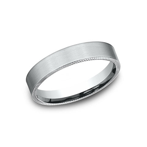 Benchmark Cross Edge Cut Satin Center 4.5mm Men's Wedding Band CF714521714KW