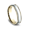 14K Yellow & White Gold Comfort-fit 6mm Men's Wedding Band CF1560814KWY