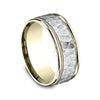 Benchmark Two Tone Comfort-Fit 8mm Hammered-Finish Milgrain Edge Men's Band CF15830814KWY