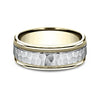 Benchmark Two Tone Comfort-Fit 8mm Hammered-Finish Milgrain Edge Men's Band CF15830814KWY