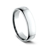 Benchmark 14K White Gold Euro-Dome Comfort Fit Men's Wedding Band EUCF15514KW