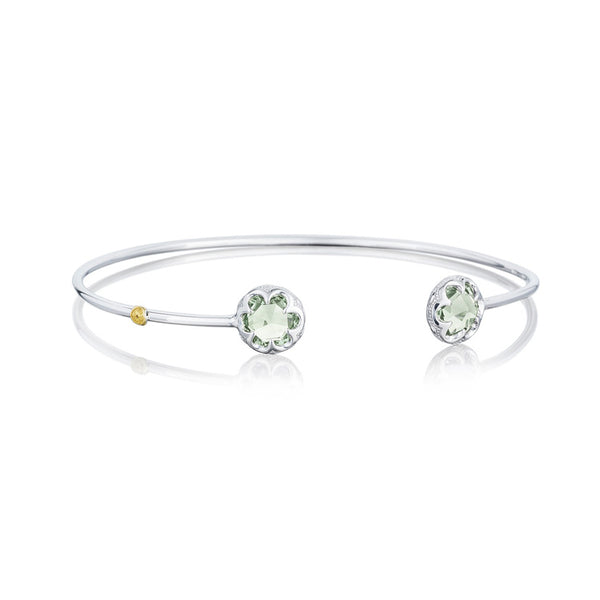 Tacori Crescent Bezel Prasiolite Silver Cuff Bangle SB20112-M