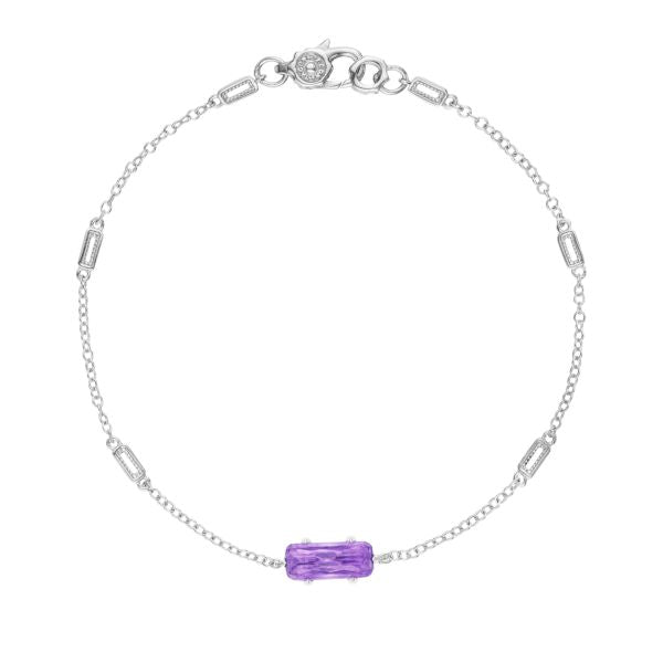 Tacori Solitaire Emerald Cut Gem Bracelet with Amethyst SB22501